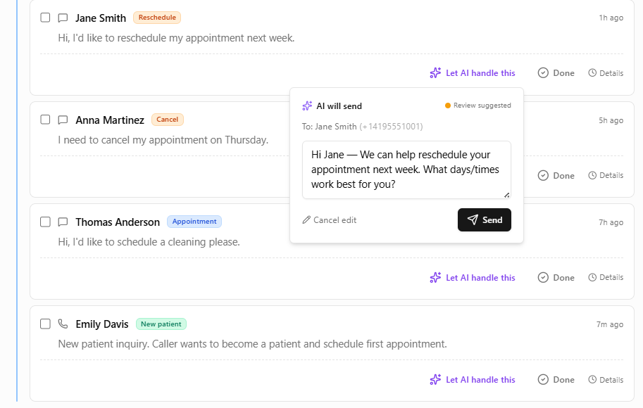 AI handling patient messages